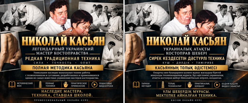 Мануальная терапия и костоправство по методу доктора Касьяна / Доктор Касьян әдісі бойынша мануалды терапия және сүйек салу